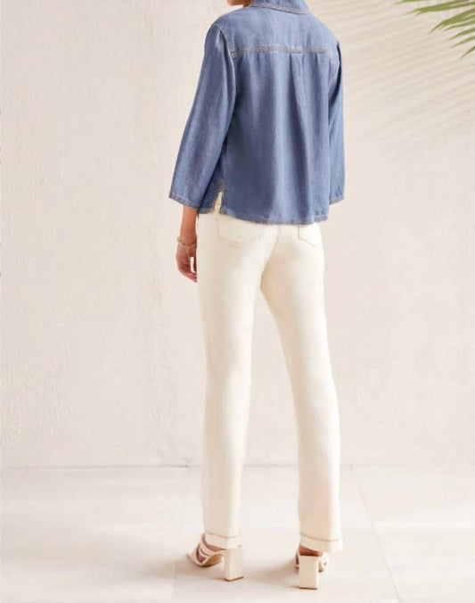 Tribal - Elbow Sleeve Pop Over Blouse