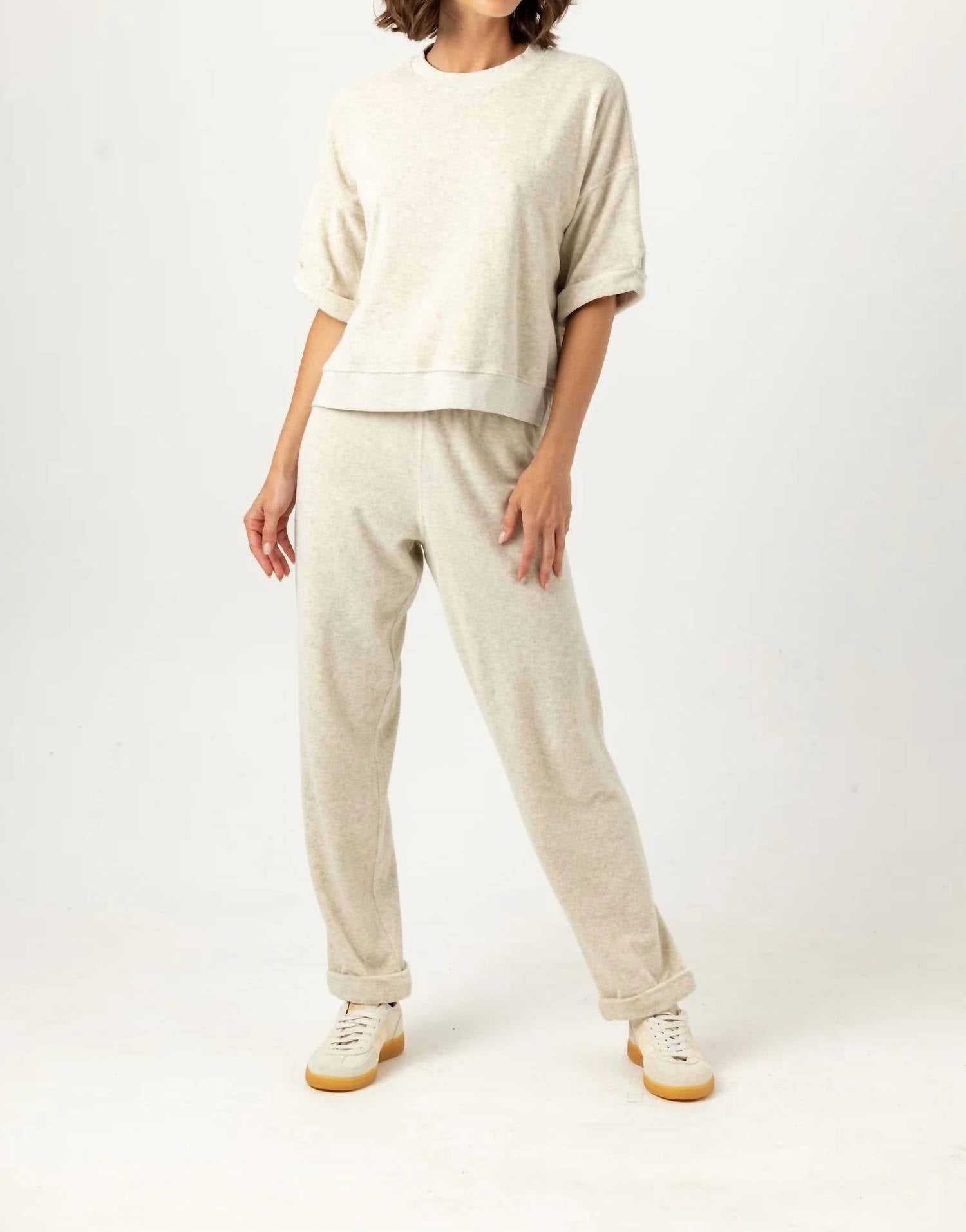sundays Stella Cuffed Jogger in ash grey - women's pants - alternate view