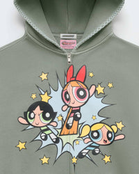 Madhappy - Women's Powerpuff Girls Big Front Fleece Zip Up Sweater