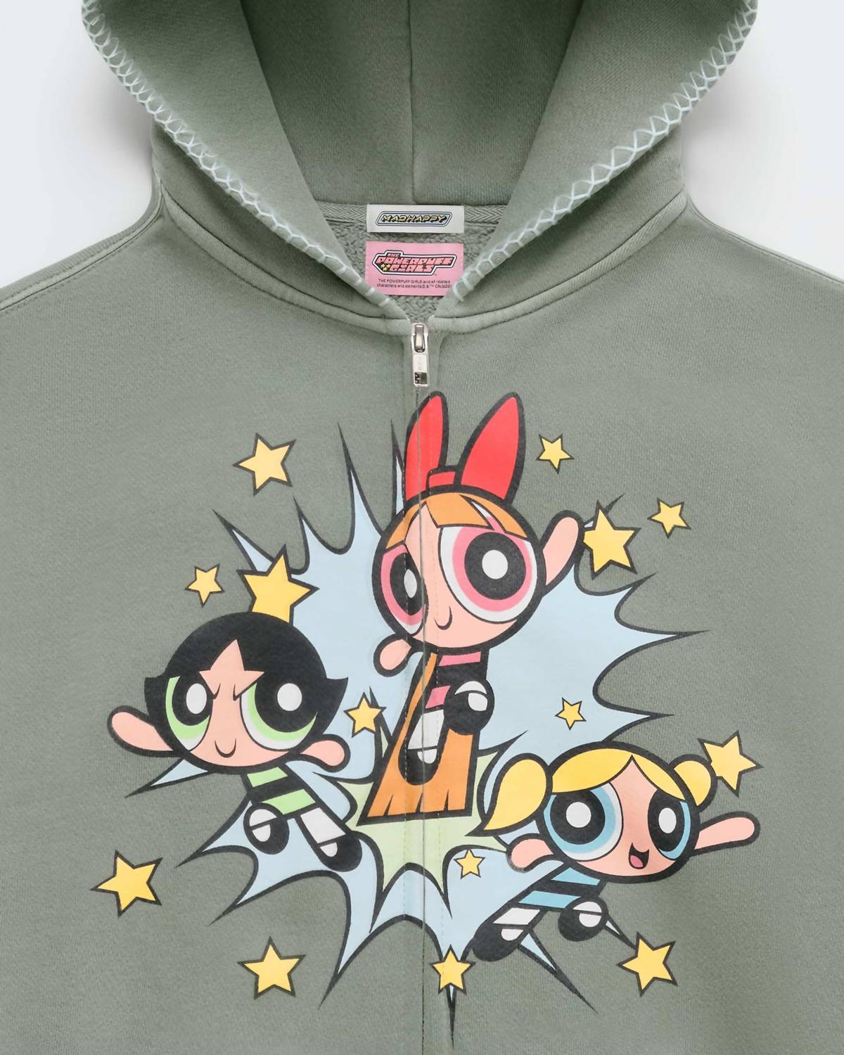 Madhappy - Women's Powerpuff Girls Big Front Fleece Zip Up Sweater