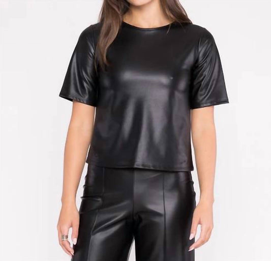 Ripley Rader - EXTENDED VEGAN LEATHER Short Sleeve TOP
