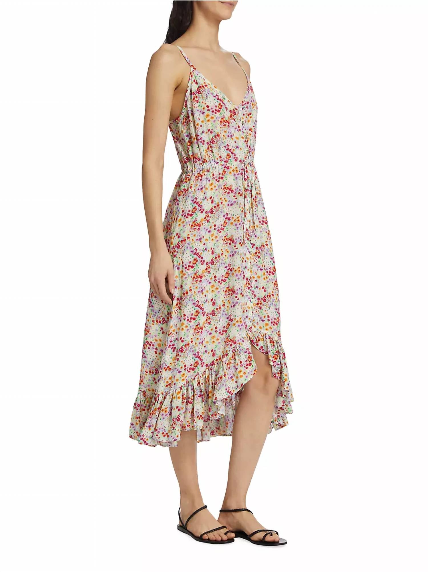 Rails Frida Floral Midi Dress in fleur - women's dress - detail view