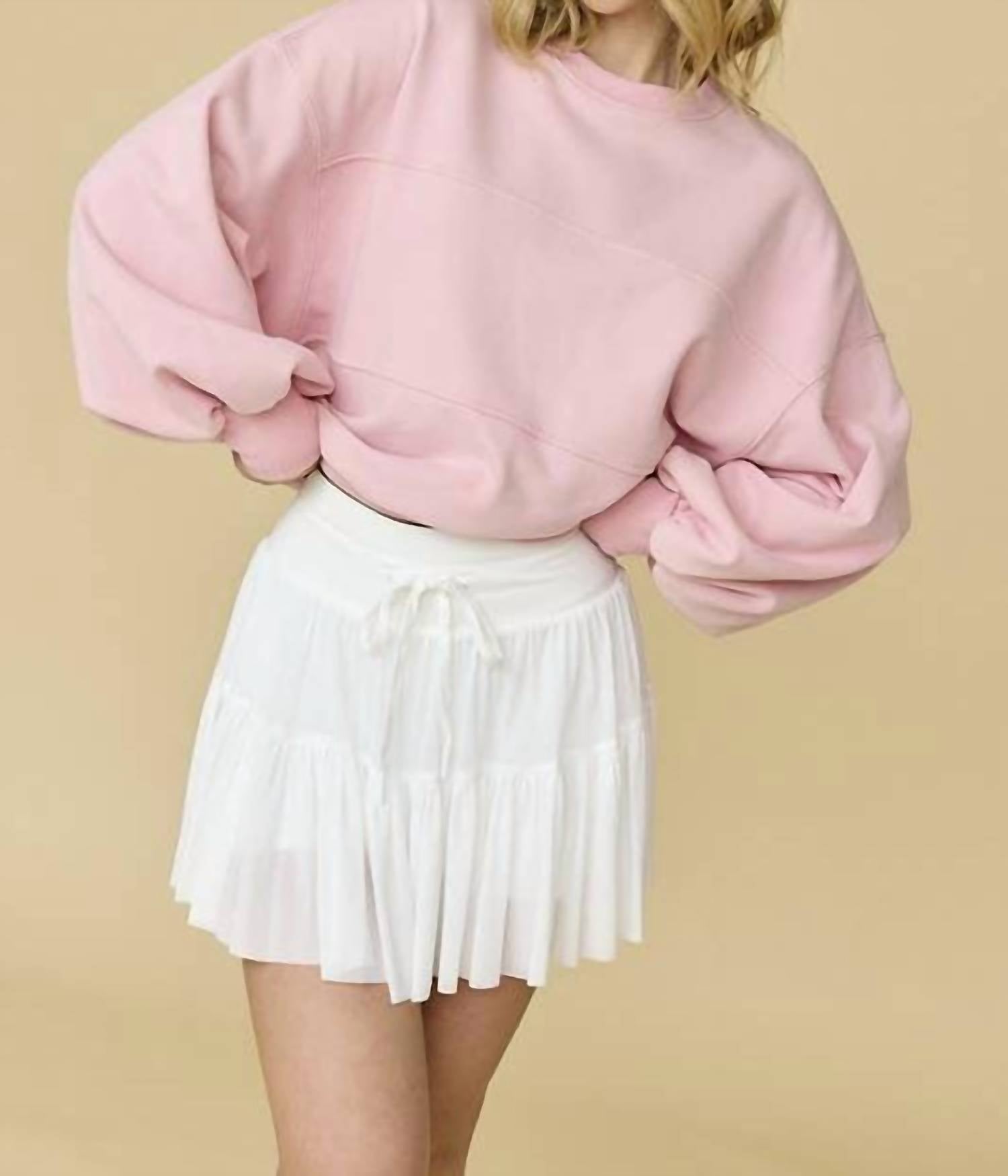 PAPERMOON Squad Goals Mini Skort in white - women's shorts