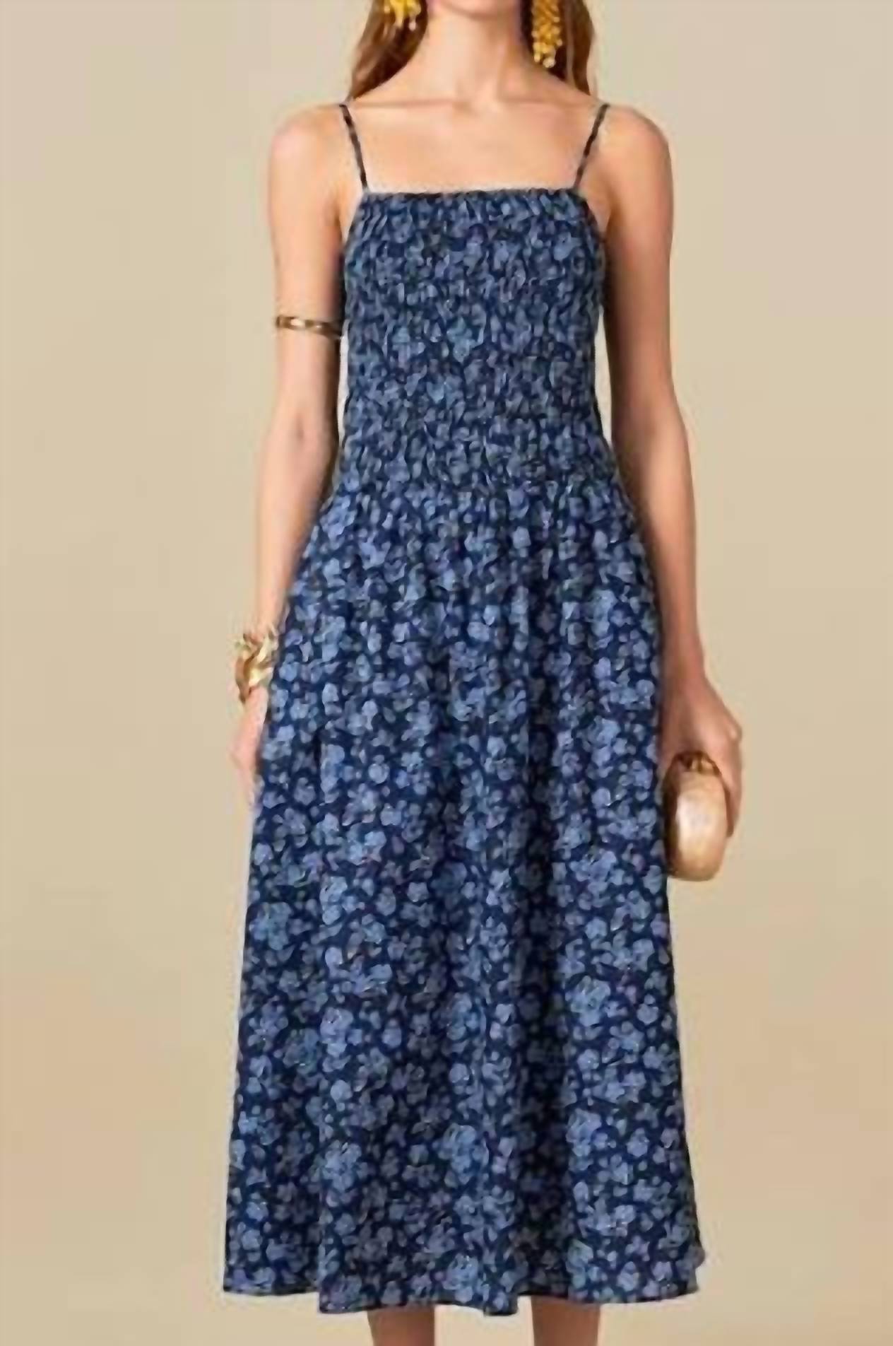 English Factory - Floral Print Socked Midi Dress