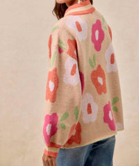 Bibi - Flower Printed V Neck Banded Top