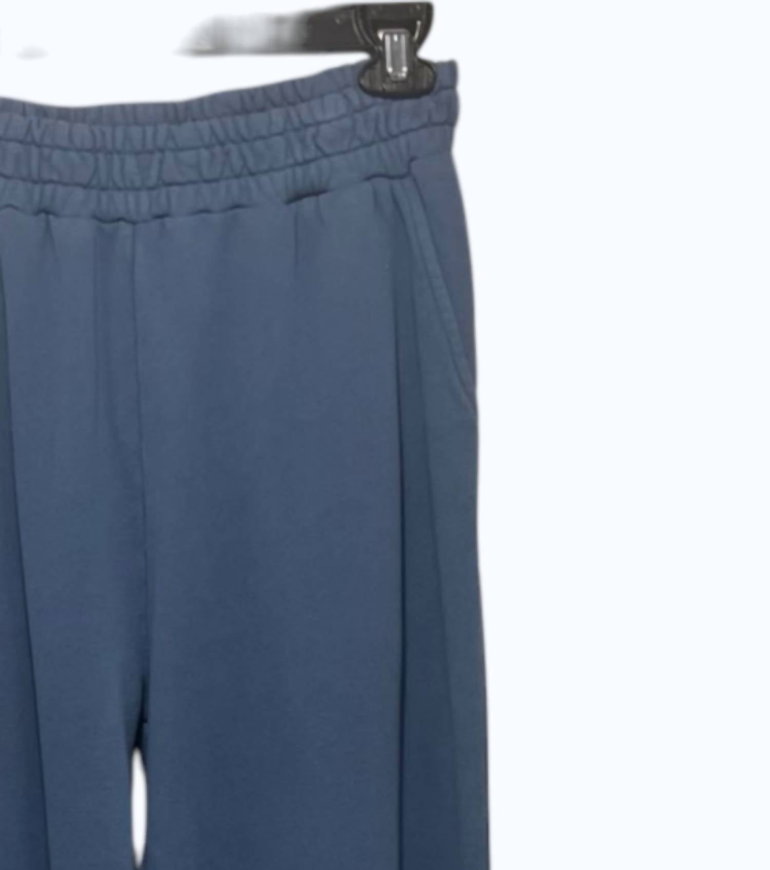 ELAN Women's Wide Leg Jogger Pants in blue - women's pants - detail view