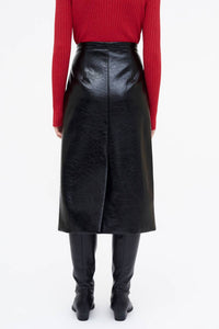 Wild Pony - Faux Leather Midi Skirt