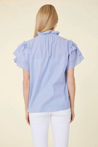 Dolce Cabo - Stripe Flutter Sleeve Top