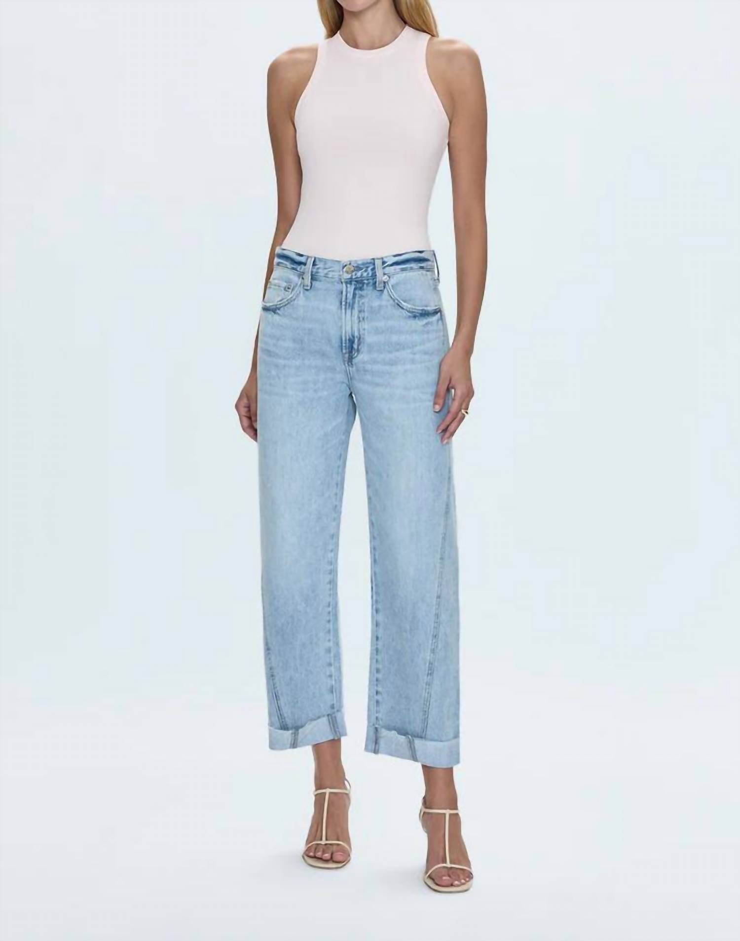 Pistola - Kacey Mid Rise Cuffed Straight Jean