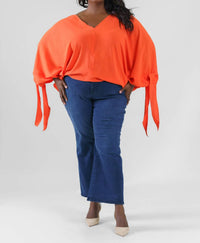 Adriana Contreras - Oversized Tie Sleeve Blouse - Plus