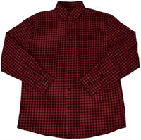 F/X Fusion Men's Long Sleeve Tattersall Check Shirt in red black - men's shirt