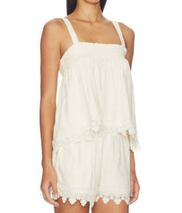bobi Malaga Tank Top in soft white - women's tank top - detail view