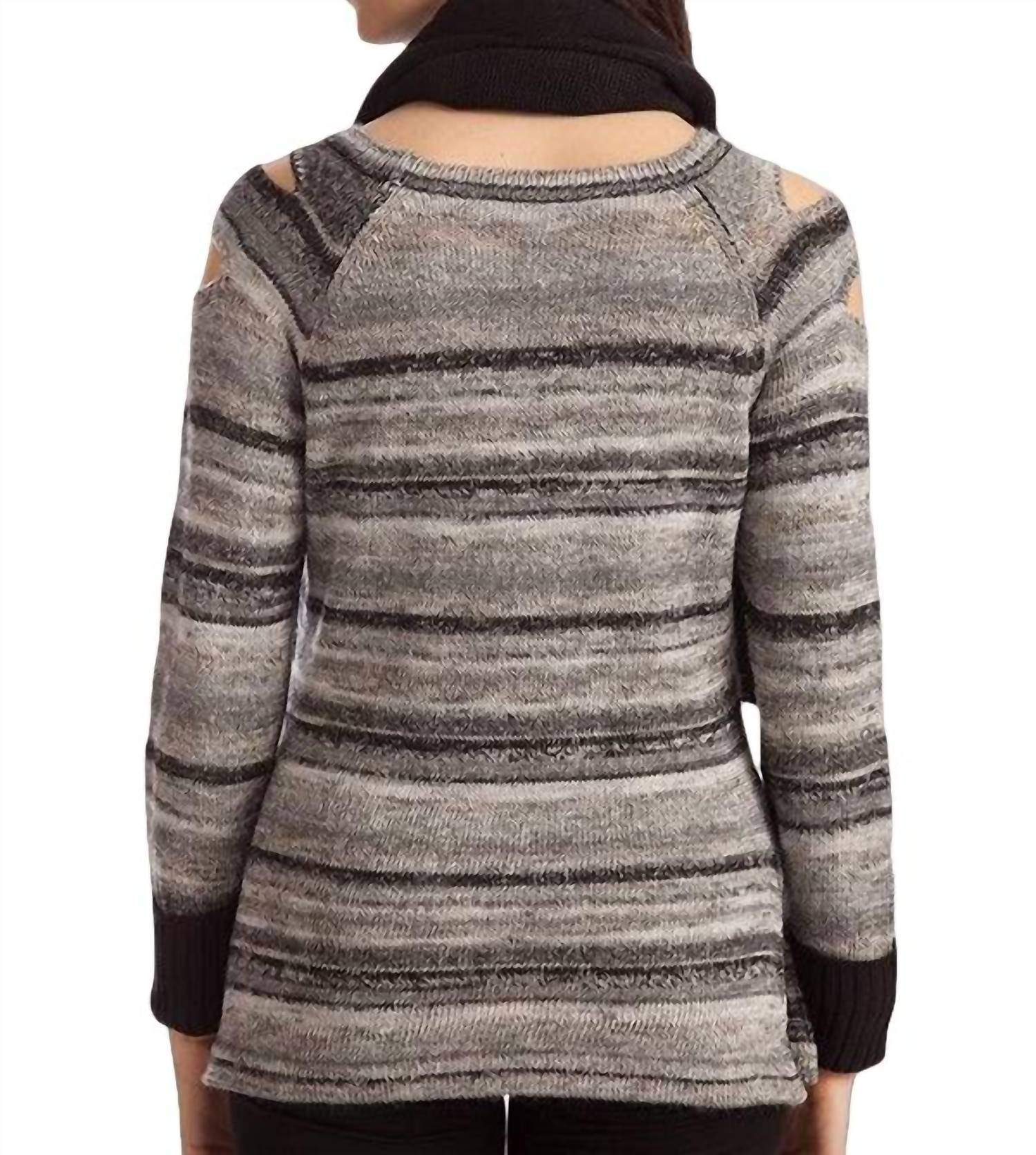 Bethany Striped Sweater W/ Scarf