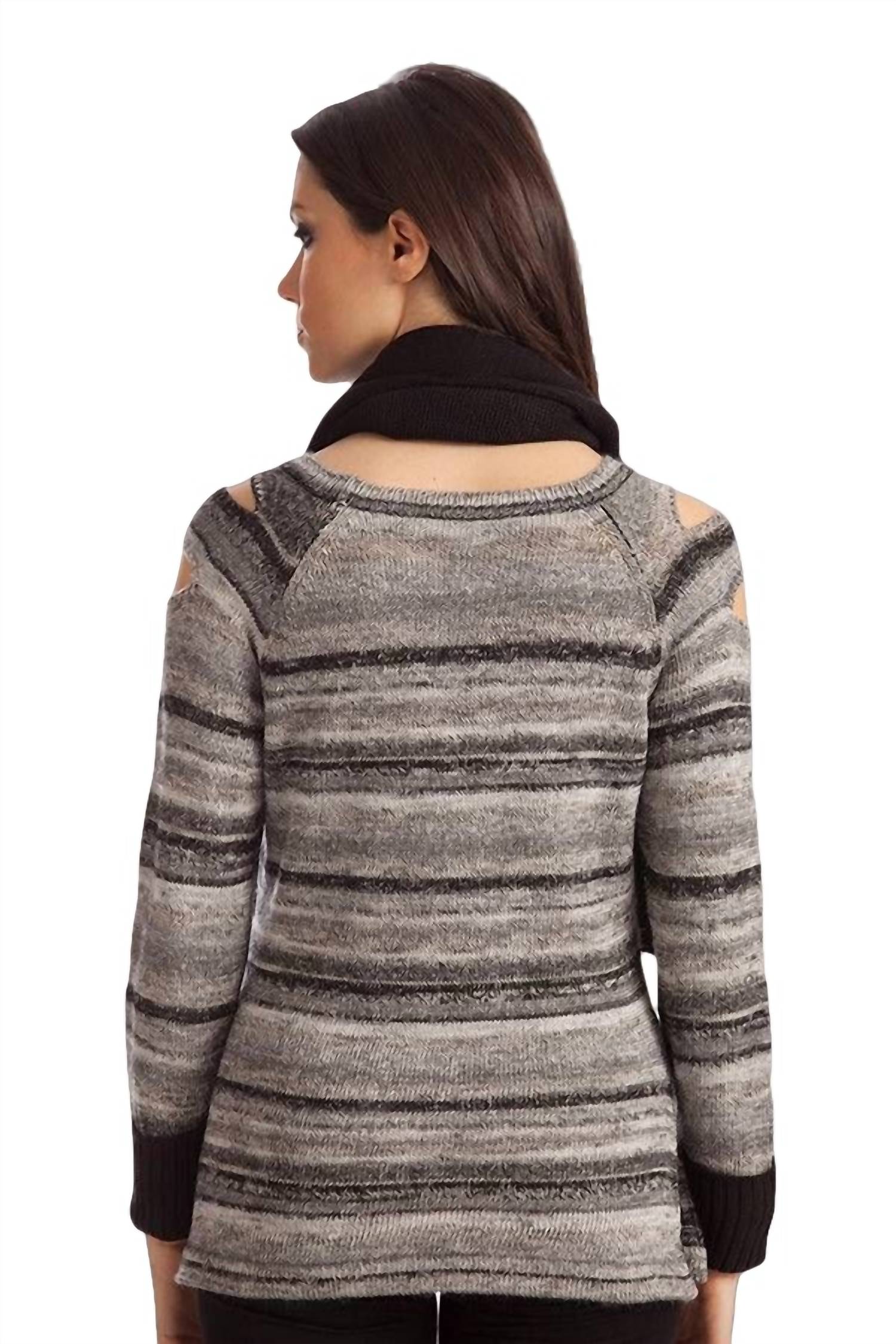 Bethany Striped Sweater W/ Scarf