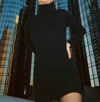 GIL RODRIGUEZ Turtleneck Bellevue Mini Dress in black - women's dress - view 4
