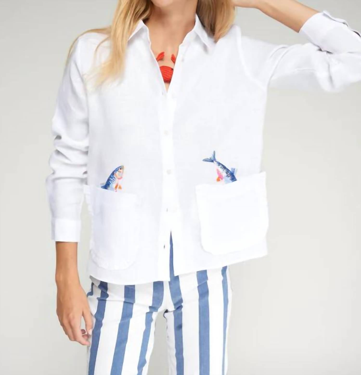 Vilagallo - Embroidered Fish Shirt