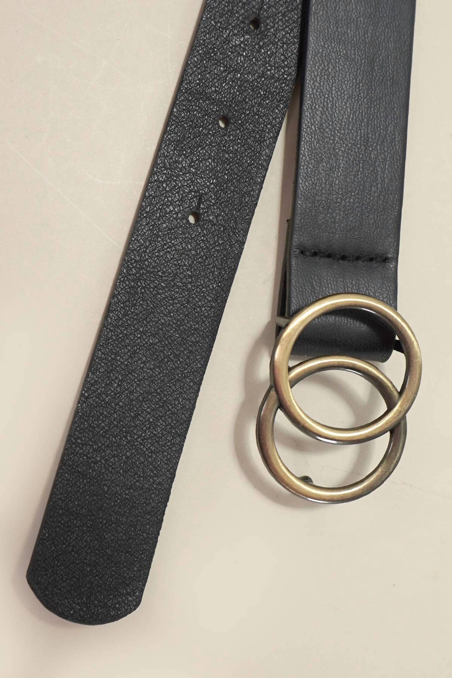Josslyn By Wall To Wall - Women's Double O Buckle Vegan Leather Belt