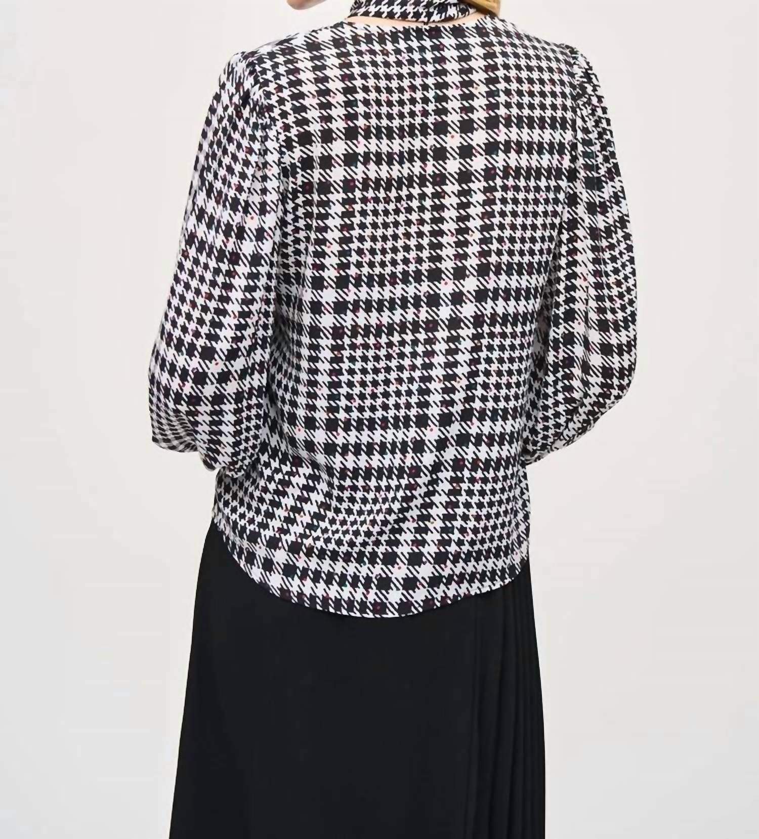 Joseph Ribkoff - Georgia Georgette Plaid Puff Sleeve Top