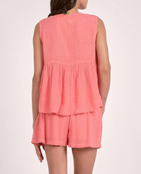 Elan - Peplum Gauze Tank