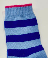 Jumper1234 Women's Tipped Stripe Socks in blue - women's accessory - detail view