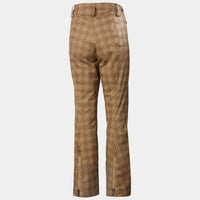 Helly Hansen Women's St. Moritz Insulated Pants 2.0 in warm tan houndstooth pattern - women's pants - detail view