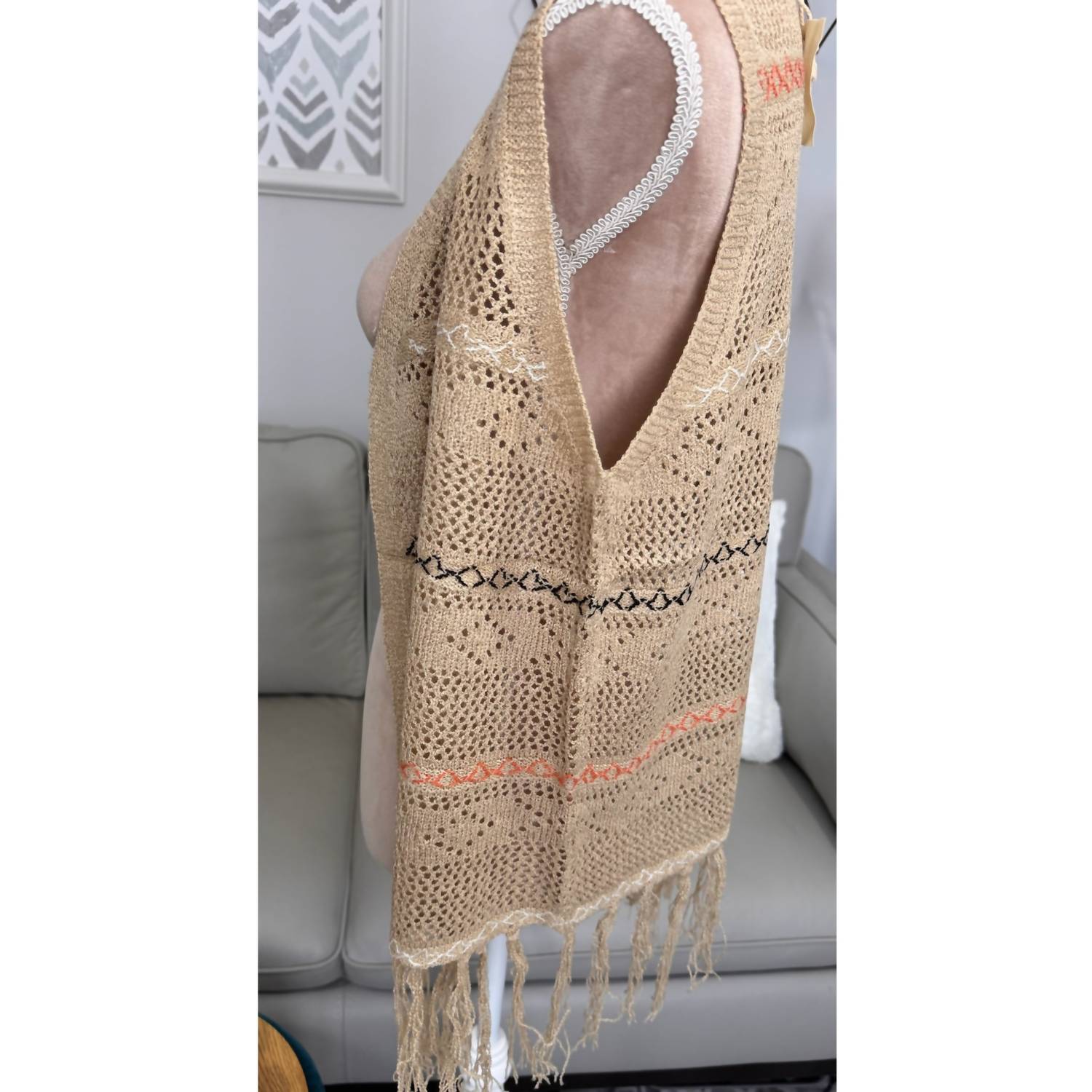 And The Why - Boho Crochet Fringe Vest
