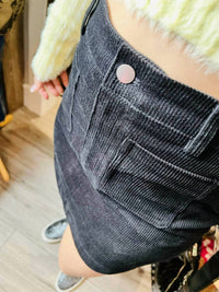 Hyfve - Corduroy High-waisted Mini Skirt
