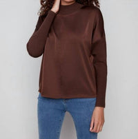 Charlie B - Satin Knit Drop Shoulder Top