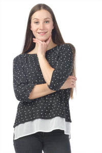 Papillon - Pom-pom Sweater With Georgette Underlay