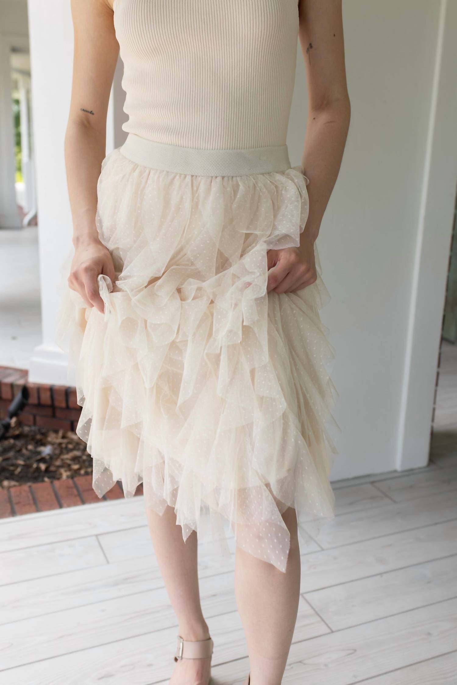 Gigio - Whimsical Dreams Ruffle Tulle Midi Skirt