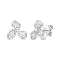 Diana M Jewels - Women's Emerald, Pear & Marquise Lab-Grown Diamond Stud Earrings (7.00 Ct) - Elegant
