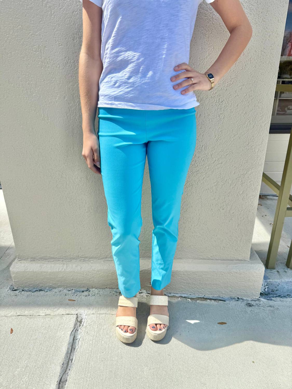 Krazy Larry - Pull-on Solid Ankle Pants