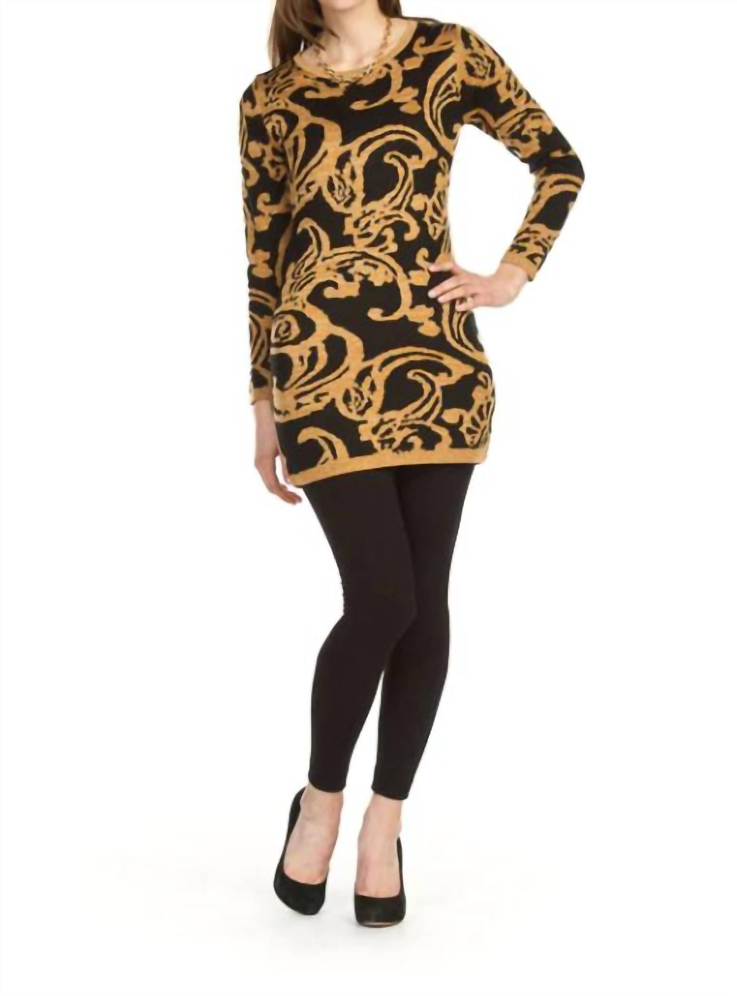 Papillon - Filagree Design Lurex Detail Sweater Dress