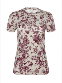 L'Agence Ressi Fitted Tee in truffle butterfly toile - women's t-shirt - view 6