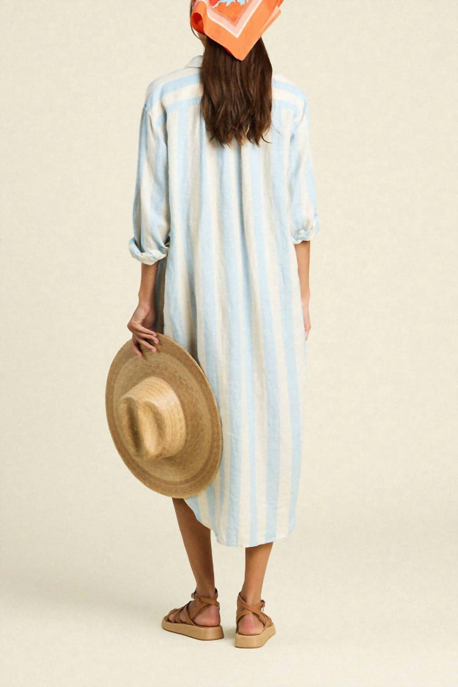TROVATA Catalina Dress in seaside stripe - women's dress - alternate view