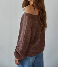 By Together - Knit Crochet Round Neck Long Sleeve Sweater