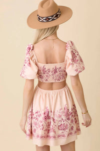 Mable - Cutout Floral Babydoll Dress