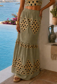 Mystery Resort - Honey Comb Maxi Skirt Set