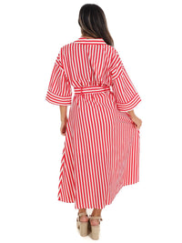 Entro - Sail Away Stripe Midi Shirt Dress