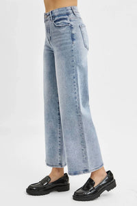 Risen - High Rise Cropped Wide Leg Jeans - Plus