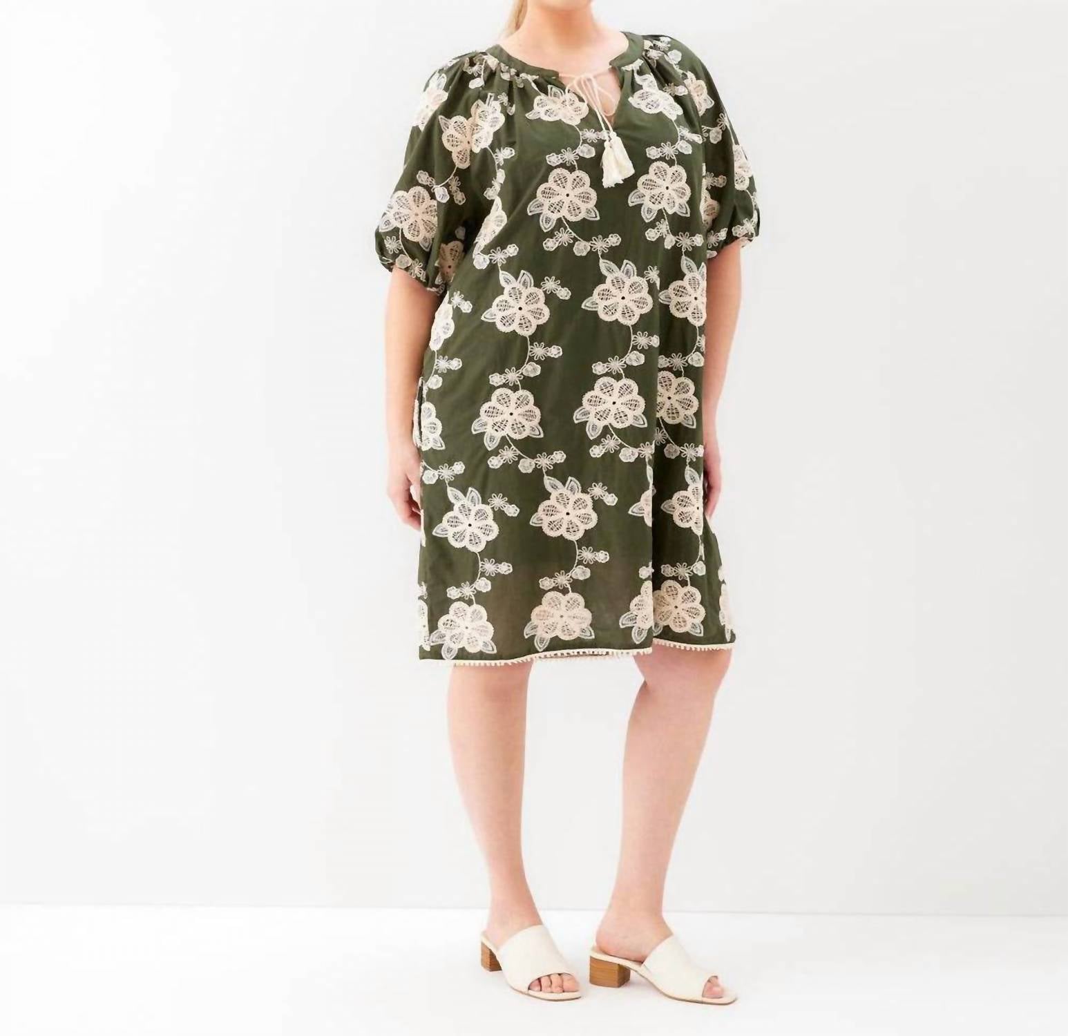 Karen Kane - Puff Sleeve Tassel Dress - Plus Size
