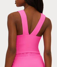 Beach Riot Evelina Active Tank in strawberry - women's tank top - detail view