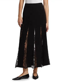 A.L.C. Mira Lace A-line Maxi Skirt in black - women's skirt - detail view