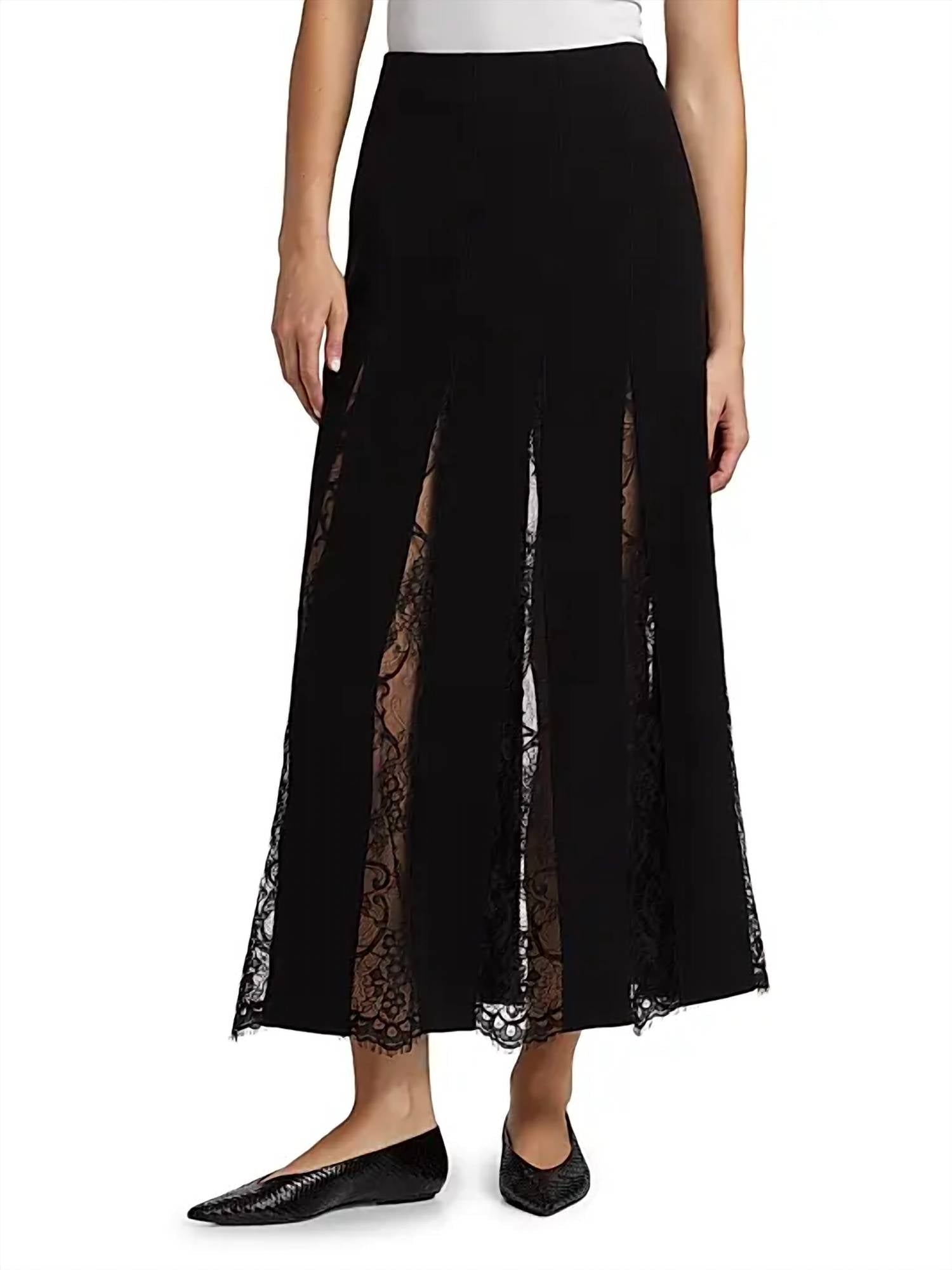 A.L.C. Mira Lace A-line Maxi Skirt in black - women's skirt - detail view