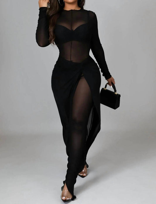 Little Secret Of Mine - Sheer Ruched Wrap Skirt Jumpsuit