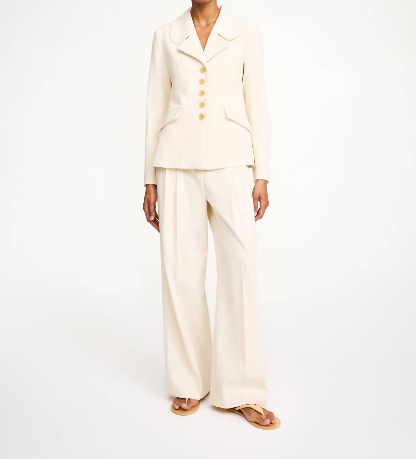 BY MALENE BIRGER Adrienna Single-breasted Blazer in white - women's jacket