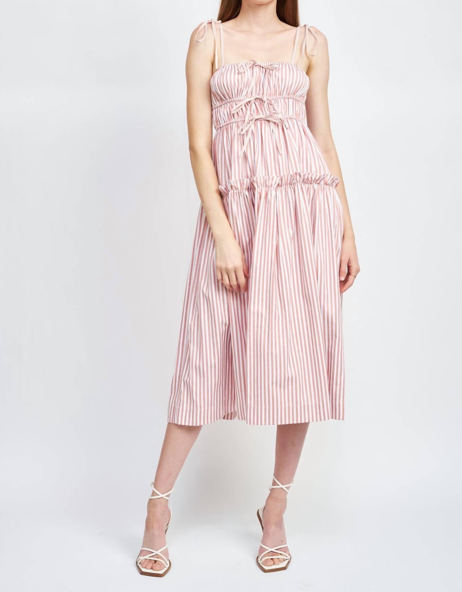 En Saison - Reagan Striped Midi Dress