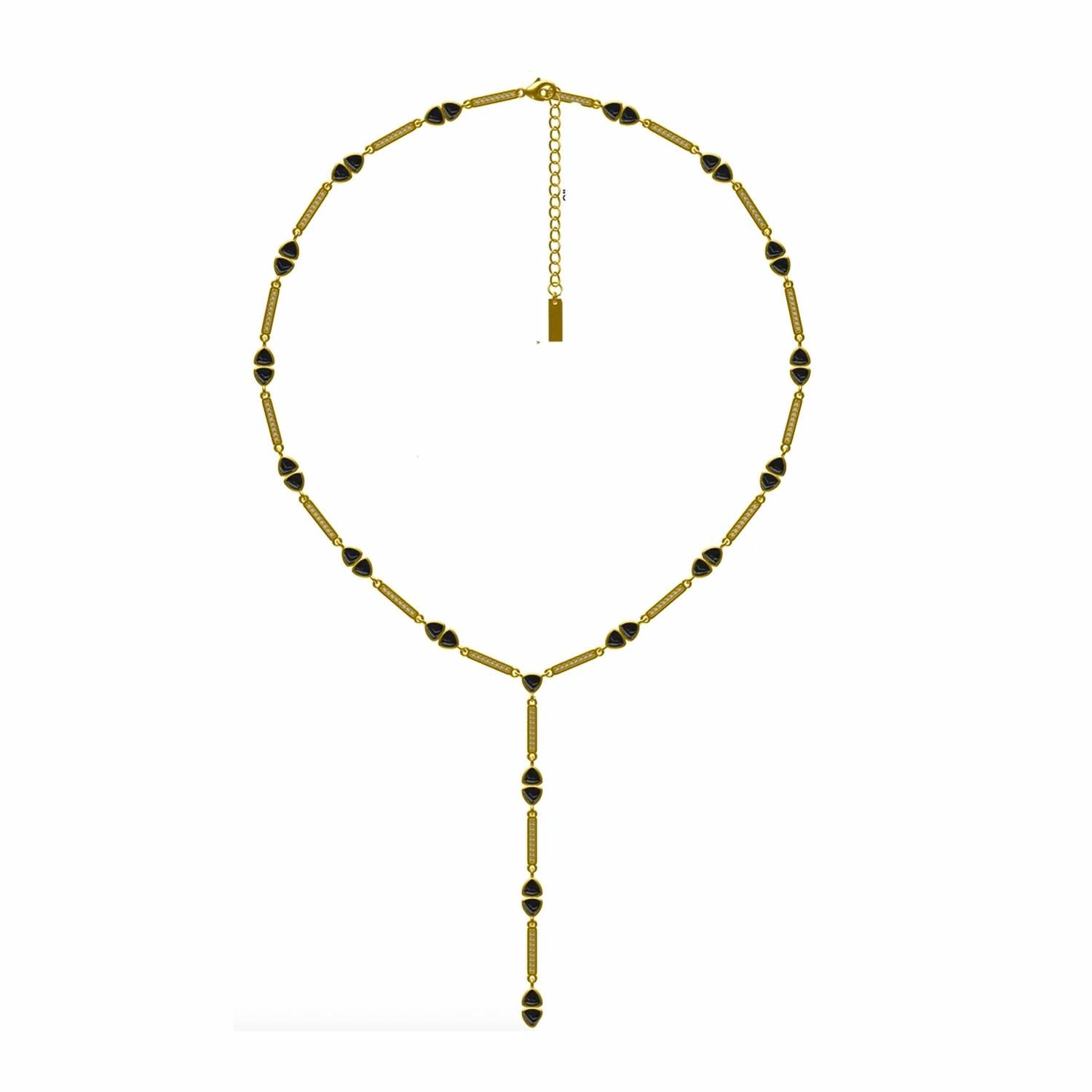 Adriana Pappas - Women's Gemstone Links Lariat Necklace