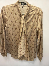 2FlyCo Brimstone Tie Front Blouse in tan brown - women's blouse - view 4