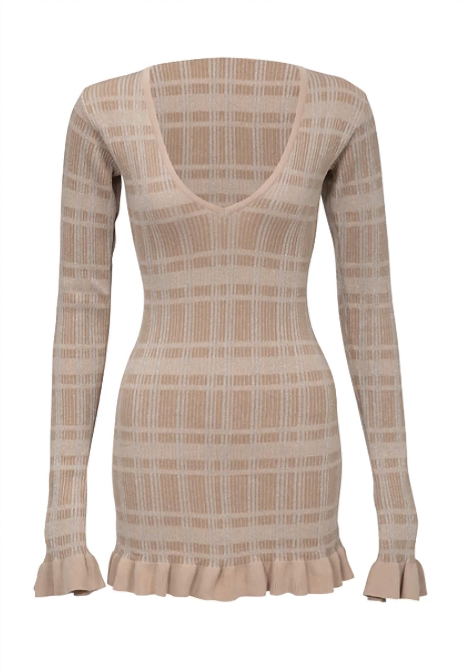 Bananhot Ether Mini Dress in coffee cream - women's dress - view 4